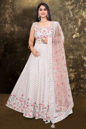 Exclusive White Silk Gown 